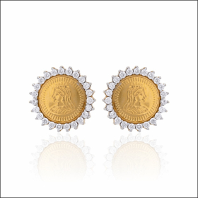 Classic Coin Design Gold Earrings