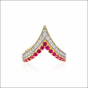 Brilliant V-Design Diamond Ring