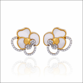 Vintage Grace Floral Design Gold Earrings