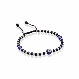 Delicate Blue Evil Eye Silver Nazariya Bracelet