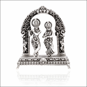 Eternal Love Silver Radha Krishna Religious Idol