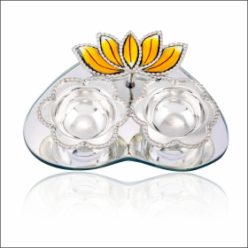 Traditional Heritage Silver Roli Chawal Chopra Box