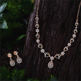 Radiant Heartdrop Diamond Necklace Set