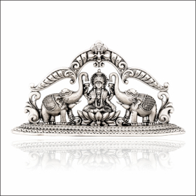 Divine Prosperity Goddess Lakshmi Silver Idol
