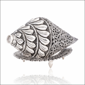 Silver Vishnu Shankh with Stand