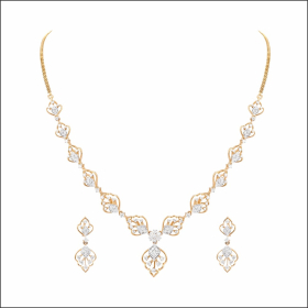 Mystique Sparkling Diamond Short Necklace Set