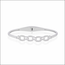 Graceful Hearts Silver Link Bracelet