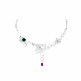 Glorious Glittering Silver Necklace Set