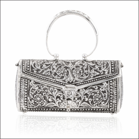 Classic Charm Silver Fancy Purse