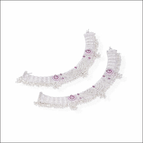 Traditional Bloom Silver Bridal Pawjeb