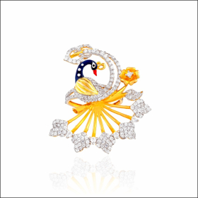 Glorious Peacock Gold Cocktail Ring