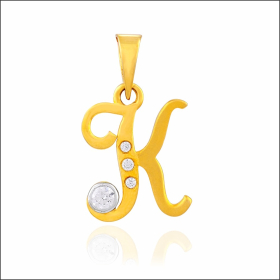 Captivating Letter "K" Gold Pendant