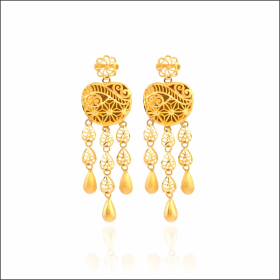 Contemporary Finesse Gold Earrings