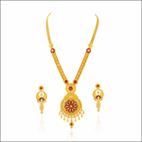 Refined Elegance Meena Design Gold Necklace Set