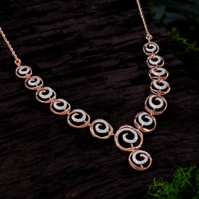 Elegant Swirl Diamond Necklace