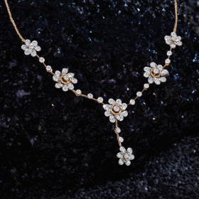 Floral Blossoms Diamond Necklace