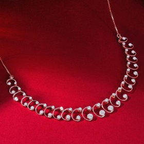 Modern Swirl Diamond Necklace