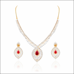 Glittering Elegance Diamond Necklace Set