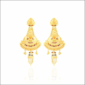Royal Grandeur Meena Design Gold Earrings 