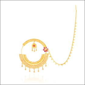 Floral Grace Traditional Gold Nath