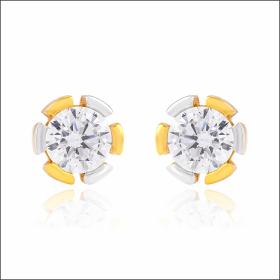 Contemporary Edge Gold Stud Earrings