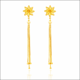 Fantastic Floral Gold Latkan Earrings