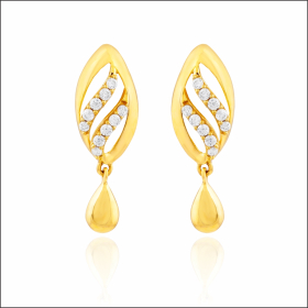 Shimmering Grace Gold Signity Earrings