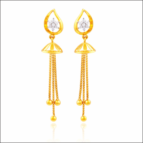 Mesmerising Radiance Gold Signity Latkan Earrings