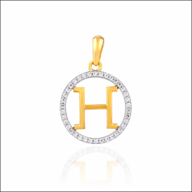 Beguiling Alphabet "H" Gold Pendant