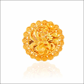 Enchanting Floral Pattern Exquisite Gold Ring