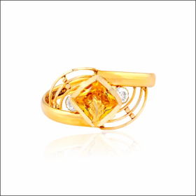 Modish Splendor Signity Gold Ring
