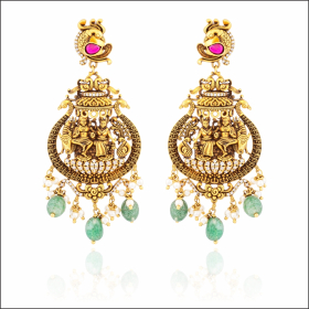 Traditional Exquisiteness Temple Design Gold Earrings