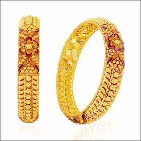 Timeless Geru Design Antique Gold Bangles 