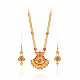 Rustic Edge Geru Design Gold Necklace Set