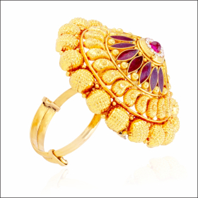 Artistic Charm Gold Cocktail Ring