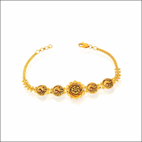 Spellbinding Elegance Floral Pattern Gold Bracelet