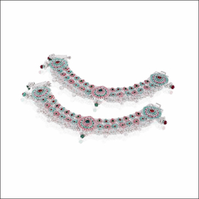 Traditional Exquisiteness Silver Bridal Pawjeb