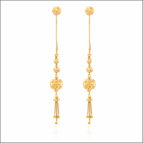 Sophisticated Elegance Gold Sui Dhaga Earrings