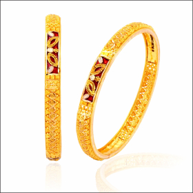 Bedazzling Grace Rawa Design Gold Bangles
