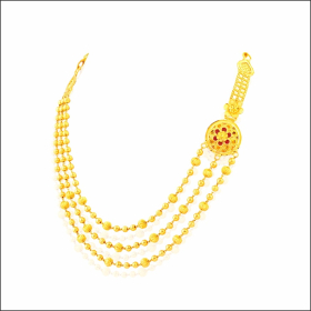 Novelty Matarmala Design Gold Necklace