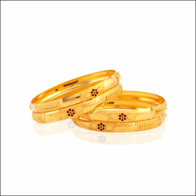 Exquisite Meenakari Gold Bangles