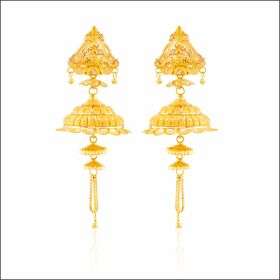 Traditional Spectacle Gold Jhumka Earrings