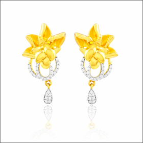 Enriching Floral Design Gold Earrings