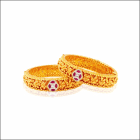Refined Elegance Geru Design Gold Bangles