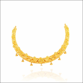 Contemporary Gold Hasuli Necklace Set