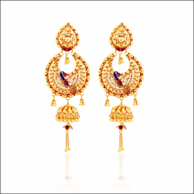 Heritage Charm Geru Design Gold Brij Bali Earrings 
