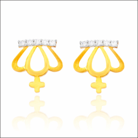 Blooming Radiance Signity Gold Earrings
