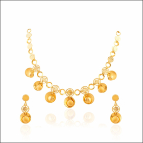 Dazzling Glitter Gold Necklace Set