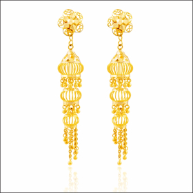 Traditional Grandiose Gold Jhumka Earrings