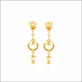 Chic Radiance Gold Latkan Earrings